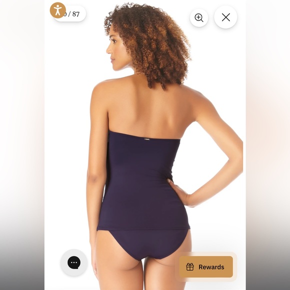 NWT Women’s Anne Cole Twist Front Bandeaukini Swim Top SZ XS - Picture 3 of 11